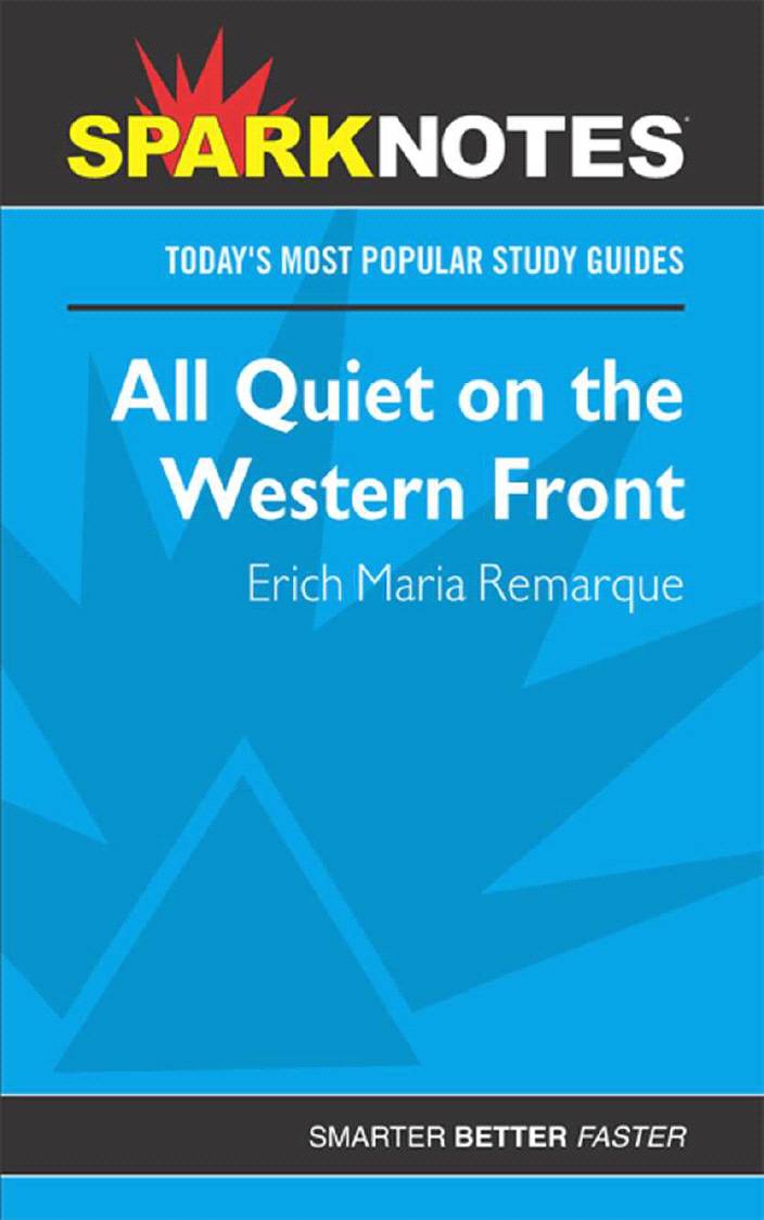 Cover image for All Quiet On The Western Front (SparkNotes)
